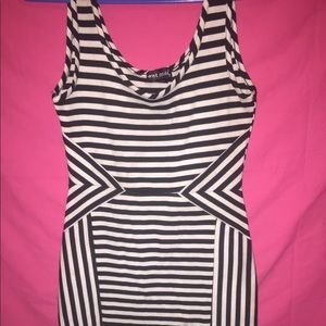 Black and White Fitted Dress